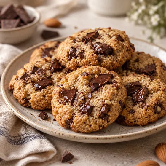 Cookies com pedaços de chocolate, sem açúcar, sem glúten e sem lactose