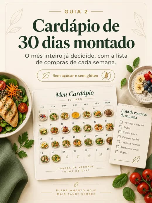 Capa do guia Cardápio de 30 dias montado